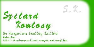 szilard komlosy business card