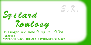 szilard komlosy business card